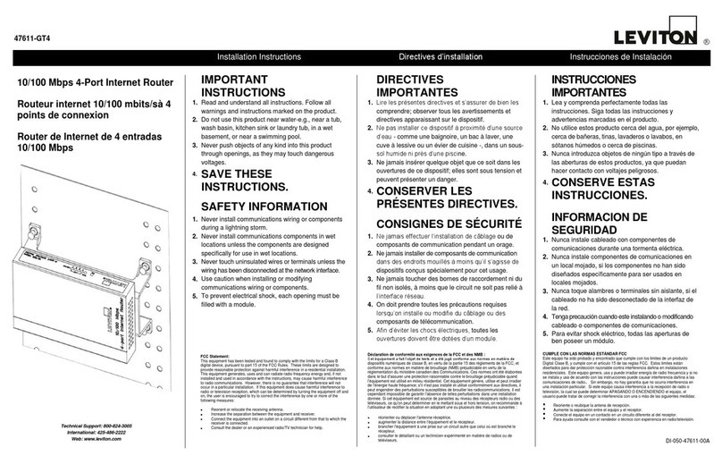Leviton 47611-GT4 Installation instructions and owner's manual