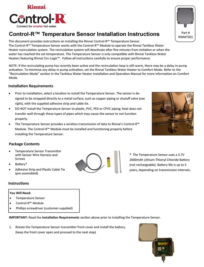 Rinnai Control-R RWMTS01 User manual