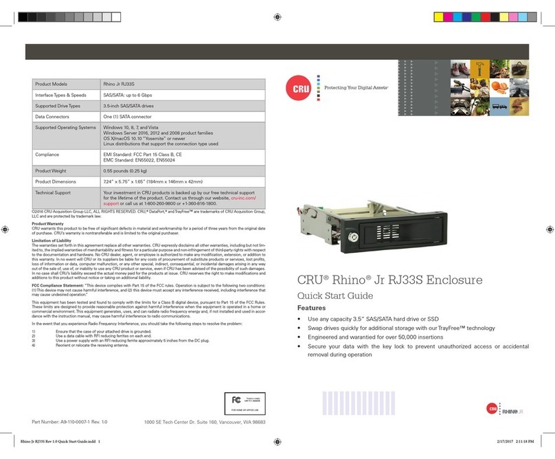 CRU Rhino Jr RJ33S User manual