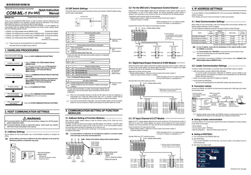 RKC INSTRUMENT COM-ML-1 User manual