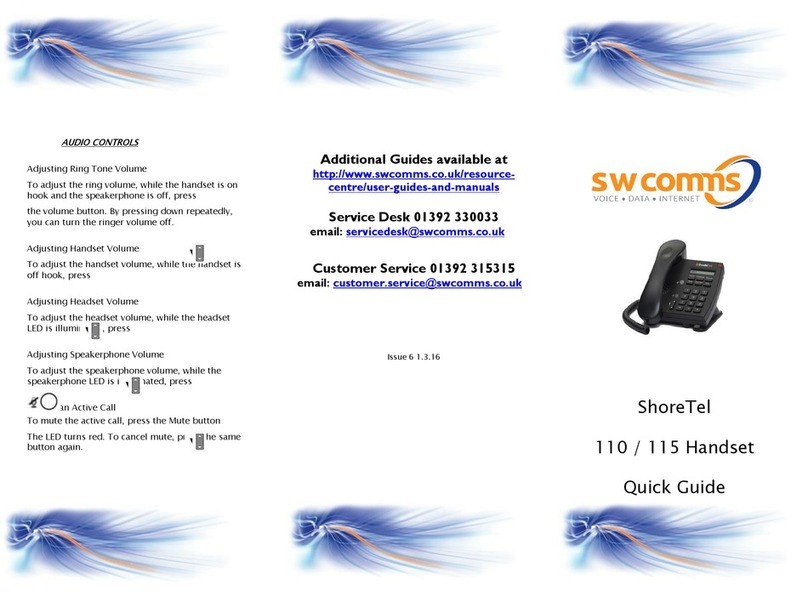 SHORE TEL 110 quick guide