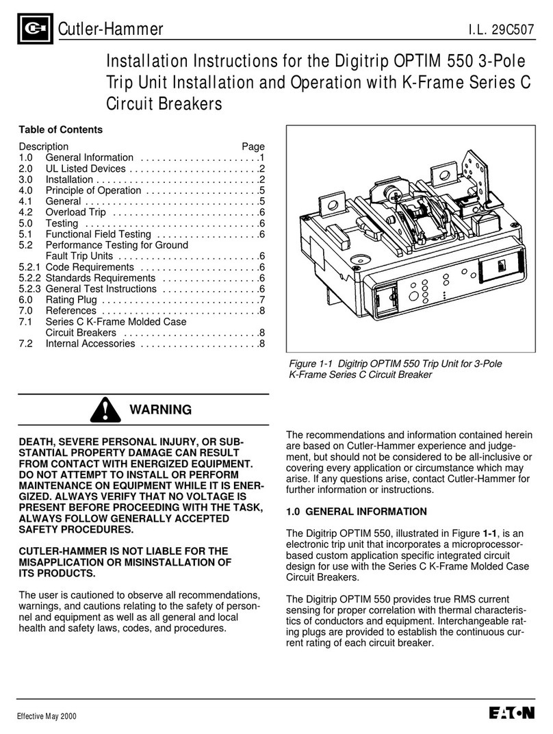 Eaton Digitrip OPTIM 550 KEP3125T52 User manual
