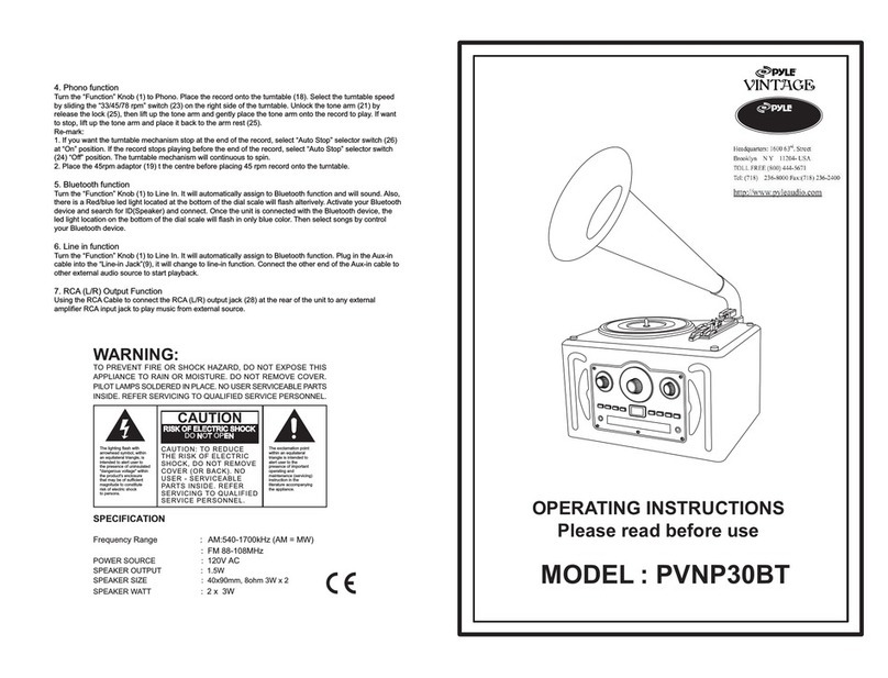 Pyle PVNP30BT User manual