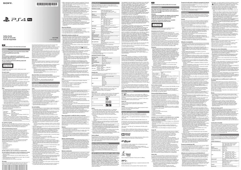Sony PS4 Pro Installation and operating manual