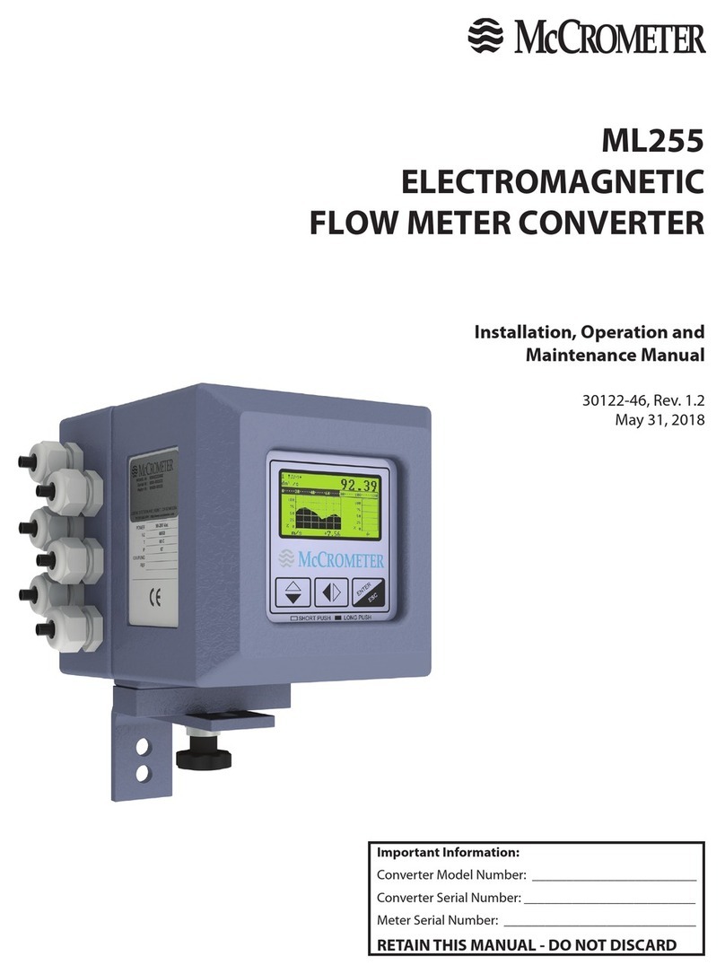 McCrometer ML255 Installation, operation and maintenance manual