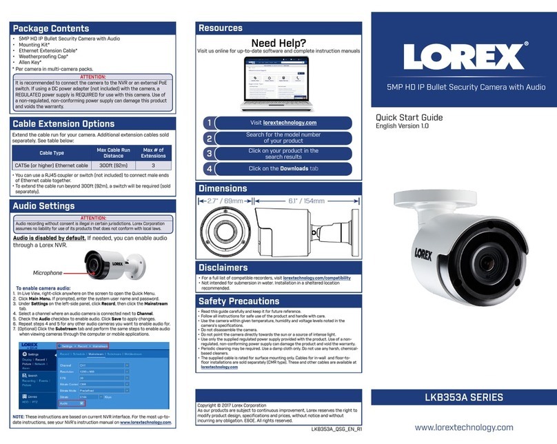 Lorex LKB353A Series quick start guide