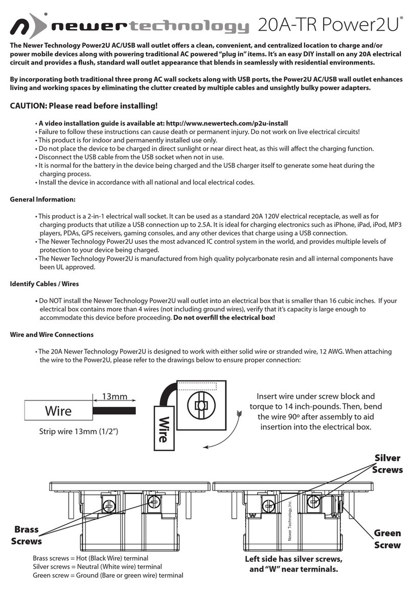 Newer Technology 20A-TR Power2U user guide