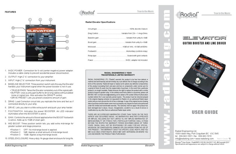 Radial Engineering Elevator User manual