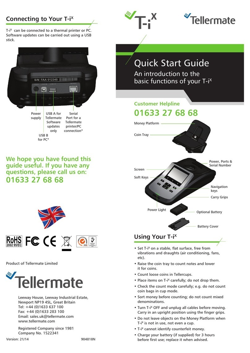 Tellermate T-iX Series quick start guide