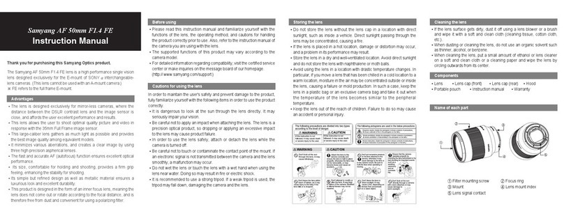 Samyang AF 50mm F1.4 FE instruction manual