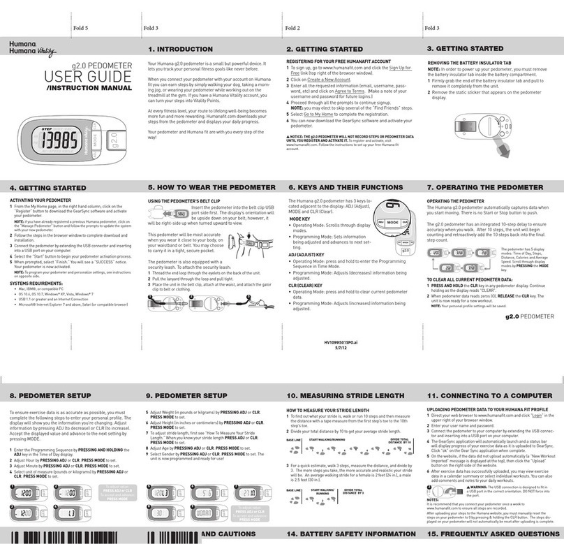 Humana g2.0 User guide and instruction manual