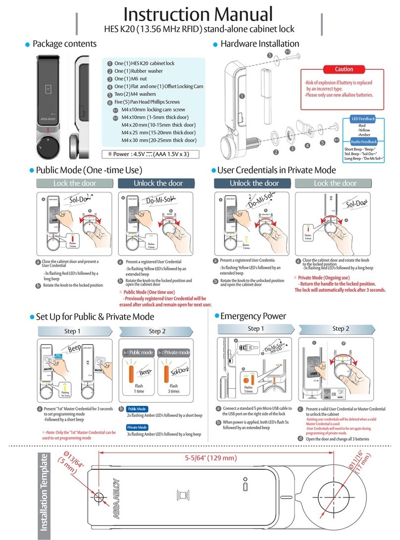 Assa Abloy HES K20 instruction manual Assa Abloy HES K20 instruction manual