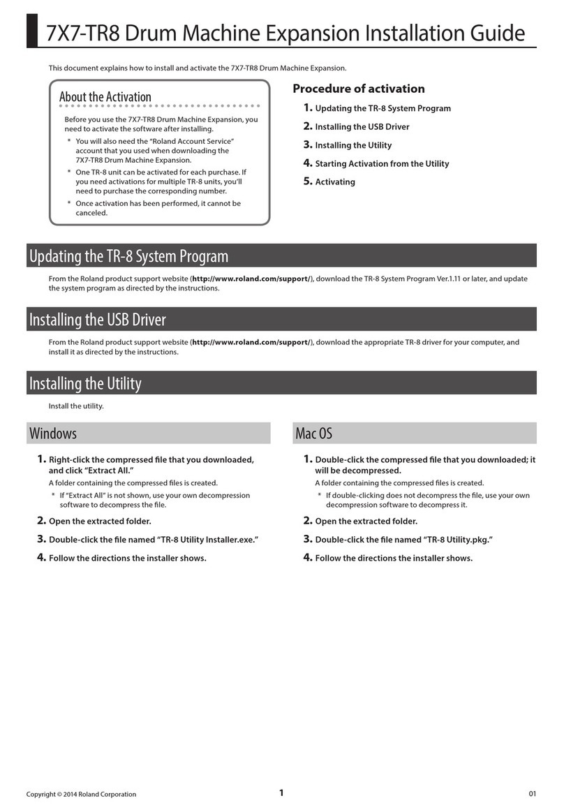 Roland 7X7-TR8 User manual Roland 7X7-TR8 User manual
