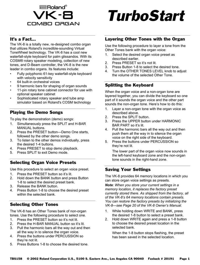 Roland VK-8 Operator's manual