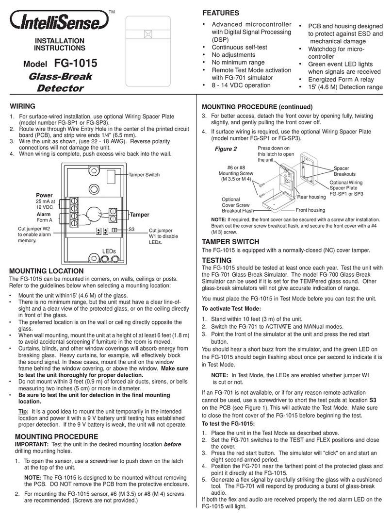 IntelliSense FG-1015 User manual