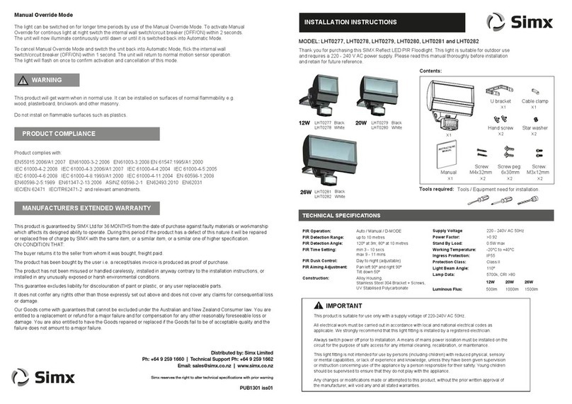 SImx LHT0277 installation instructions