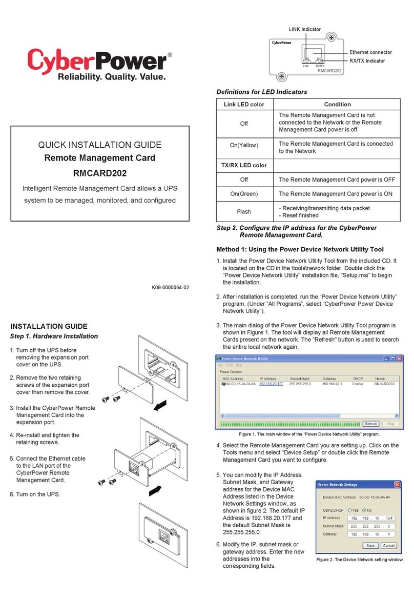 CyberPower RMCARD202 User manual