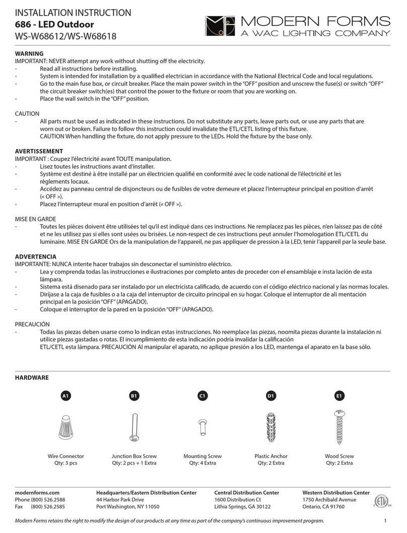 Modern Forms WS-W68618 User manual