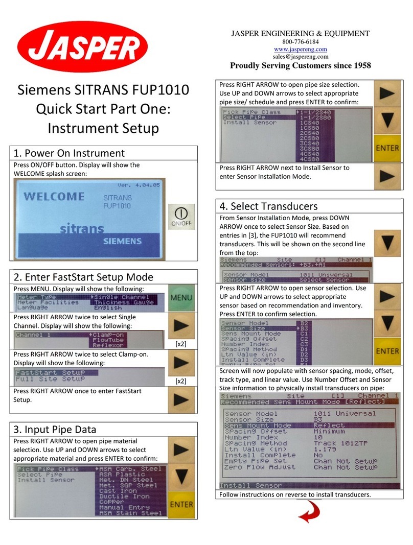 Siemens SITRANS FUP1010 User manual Siemens SITRANS FUP1010 User manual