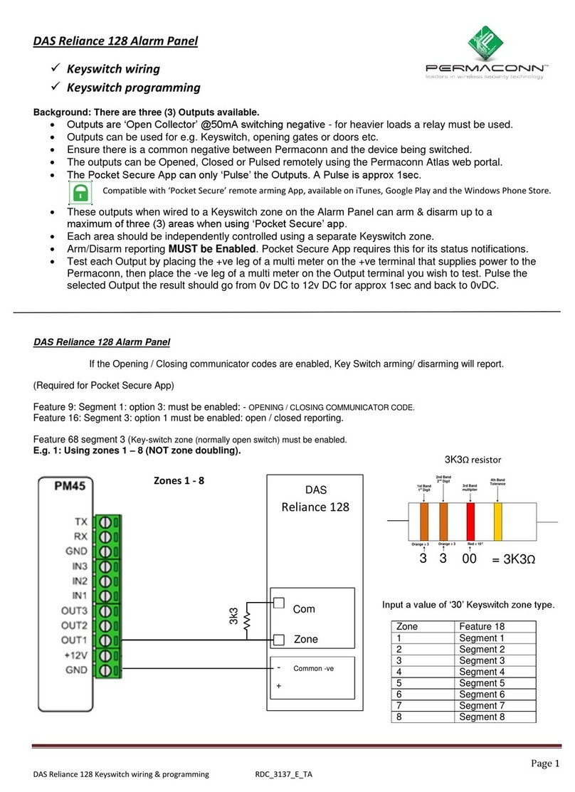 Permaconn DAS Reliance 128 Programming manual