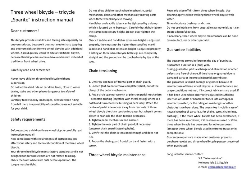 Velo Machine Sparite User manual