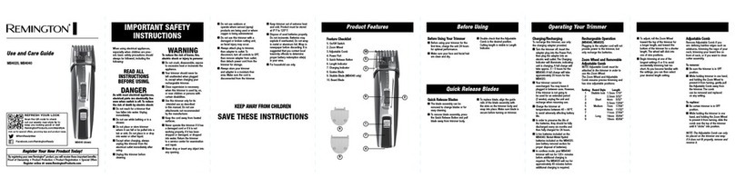 Remington MB4040 Use and care guide