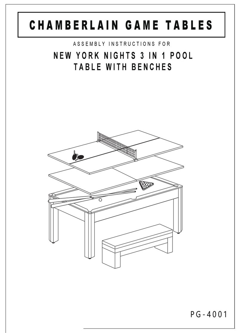 CHAMBERLAIN GAME TABLES PG-4001 Assembly instructions and user guide