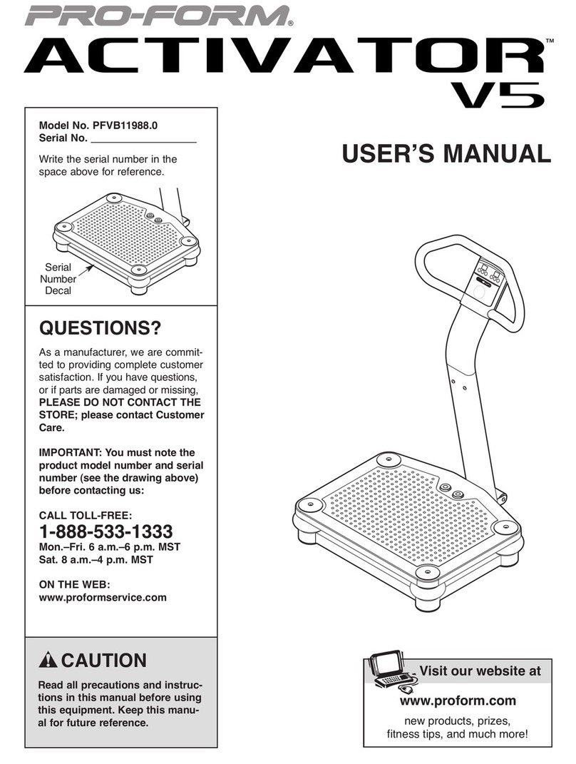 Pro-Form ACTIVATOR V5 user manual