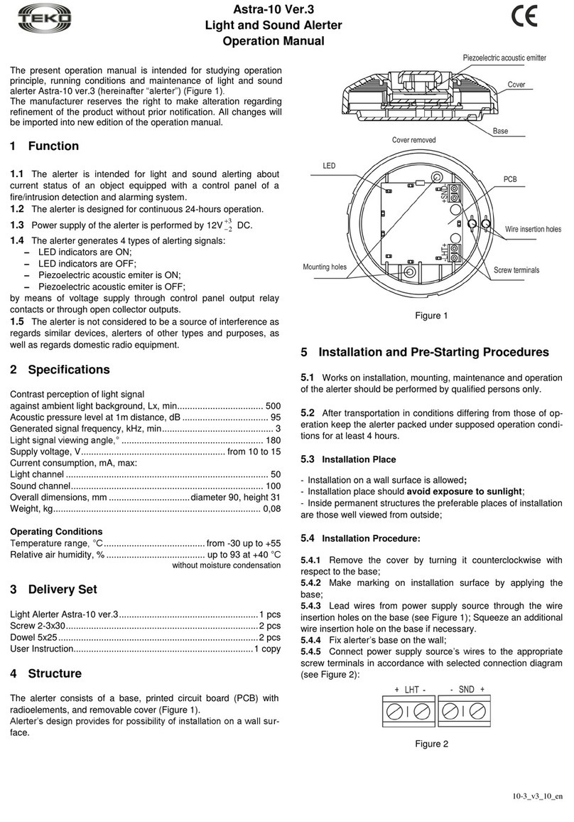 teko astra-10 Operation manuals