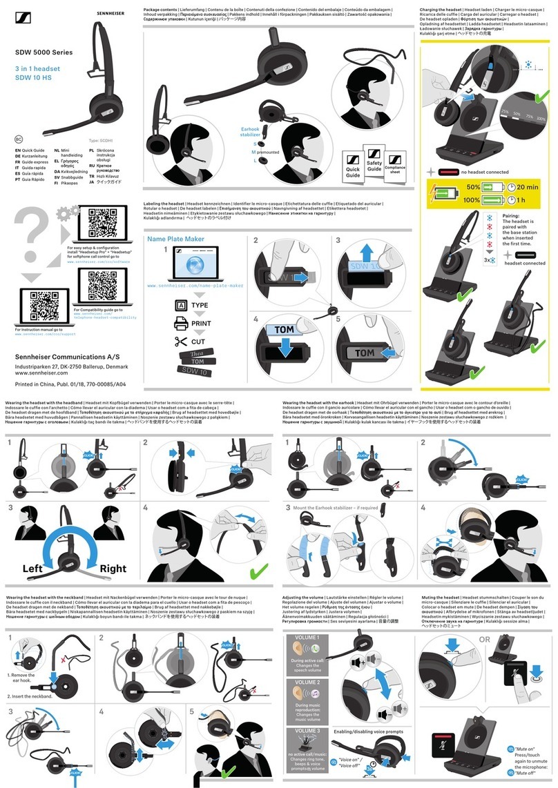 Sennheiser SDW 10 HS quick guide