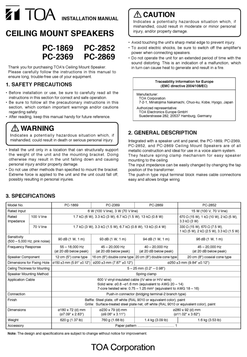 Toa PC-1869 User manual