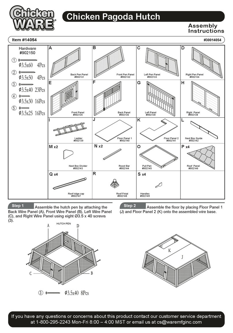 Ware Pet Products Pagoda Hutch 14054 Assembly instructions