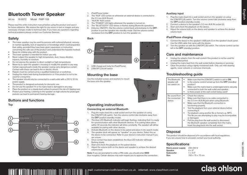 Clas Ohlson FWIP-108 instruction manual