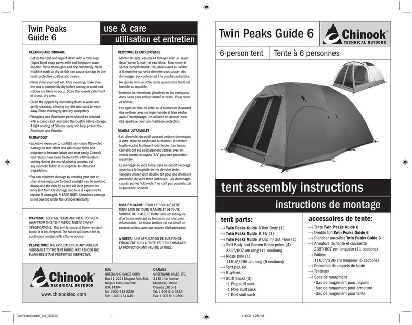 Chinook Twin Peaks Guide 6 User manual