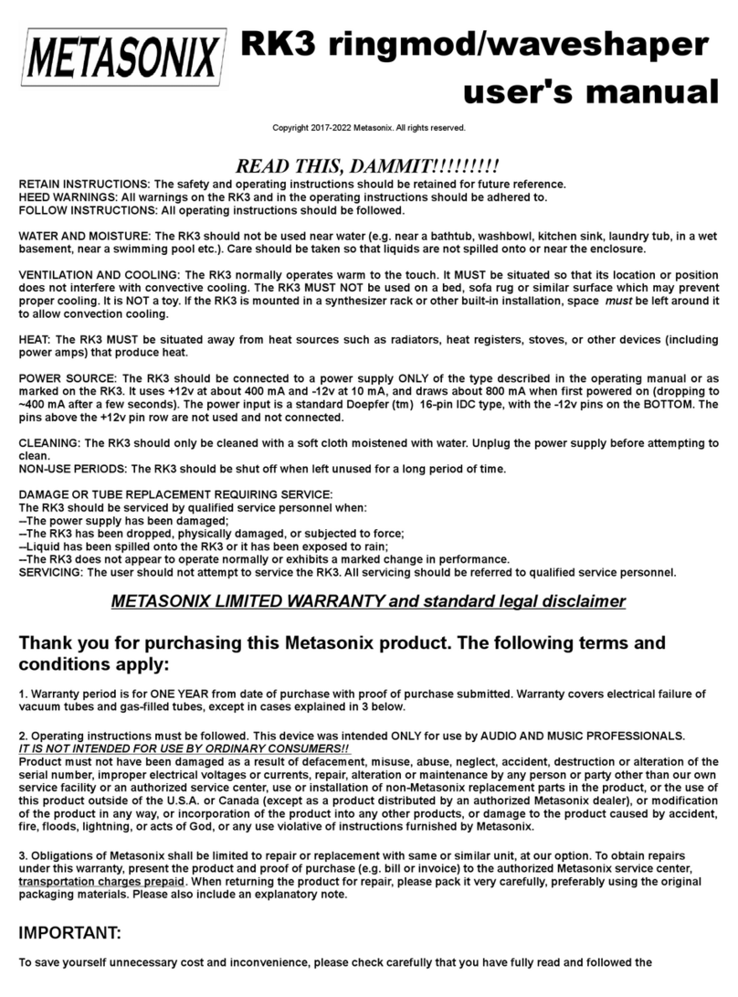 METASONIX RK3 user manual