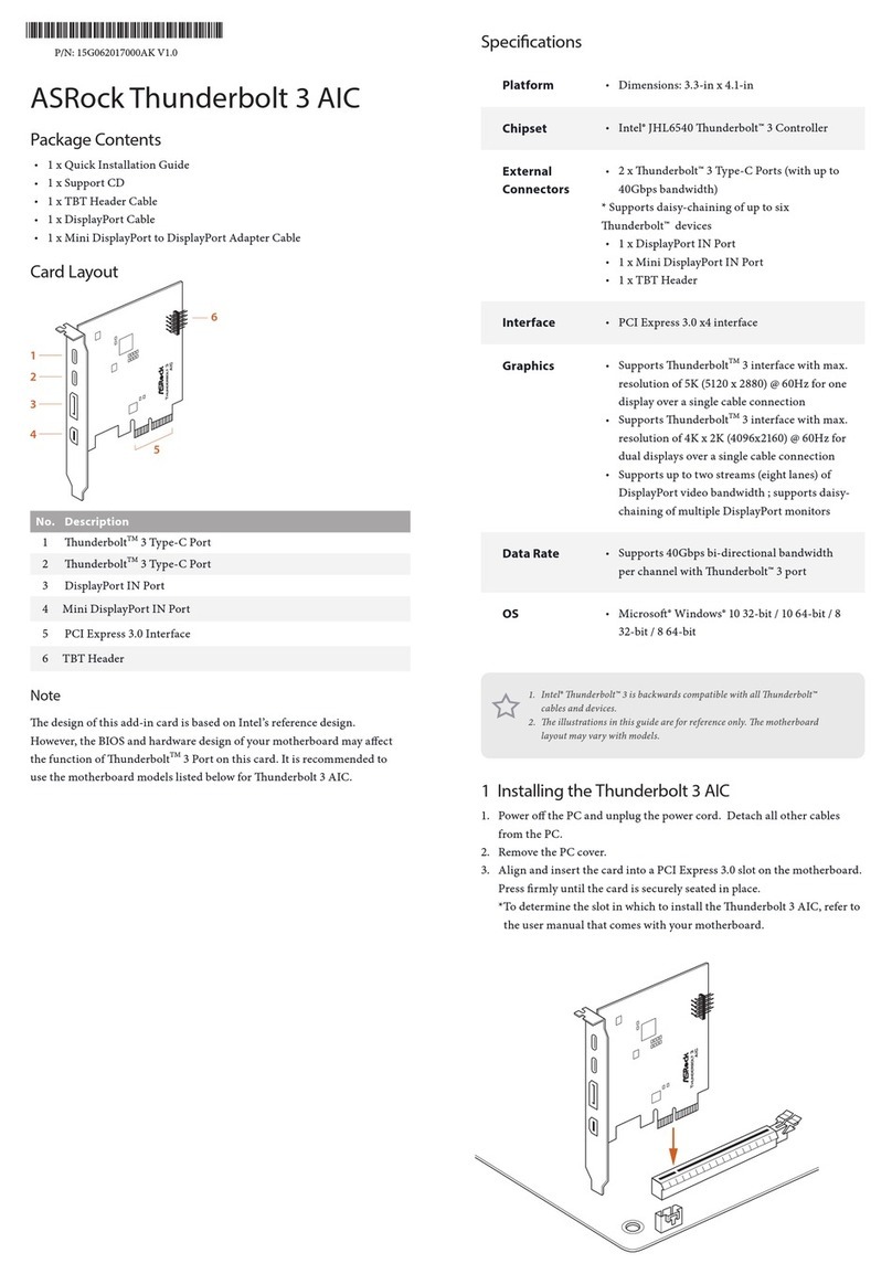 ASROCK Thunderbolt 3 AIC User manual
