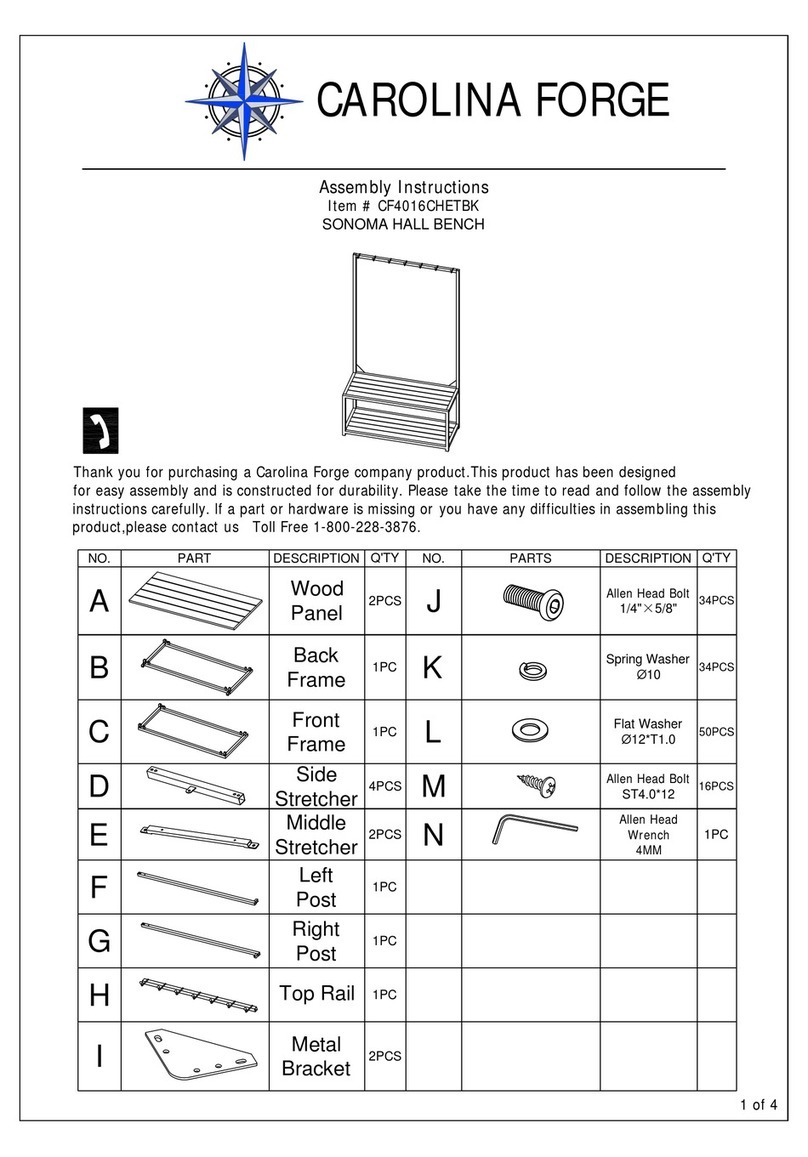 Carolina Forge CF4016CHETBK Assembly instructions