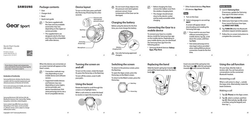 Samsung GEAR SPORT SM-R600 User manual Samsung GEAR SPORT SM-R600 User manual