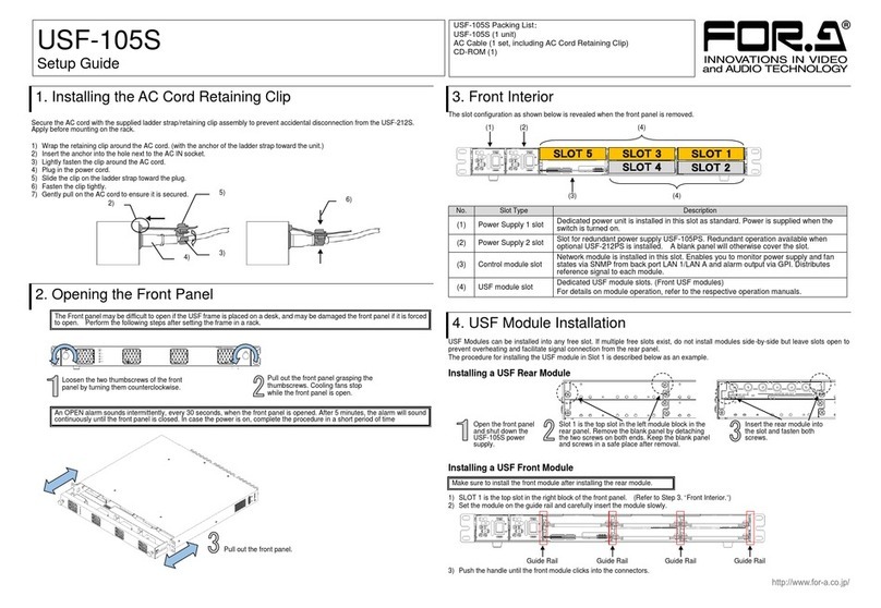 FOR-A USF-105S Setup guide