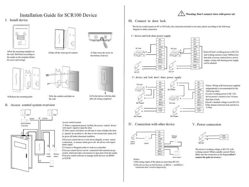 ZKTeco SCR100 User manual