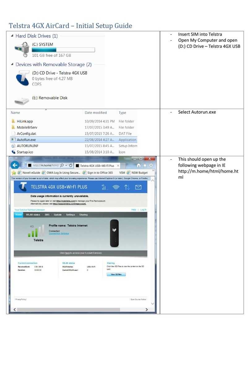 Telstra WI-FI 4GX ADVANCED III Manual