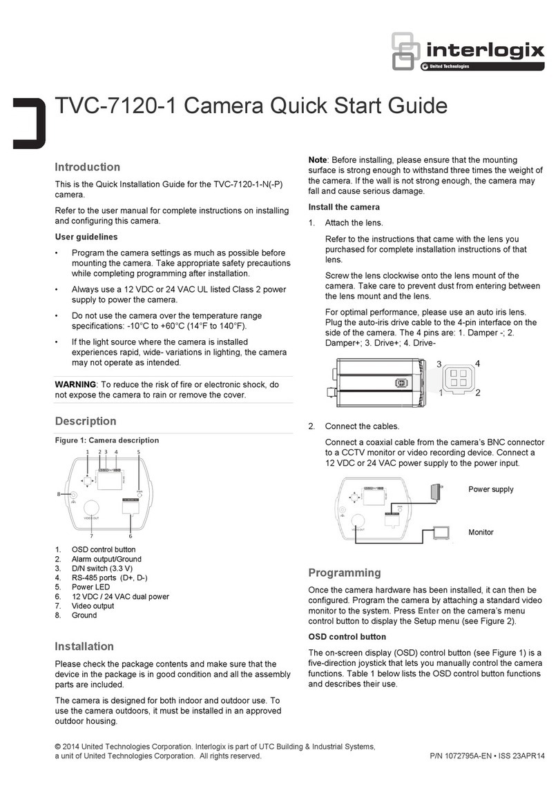 Interlogix TruVision TVC-7120-1-N quick start guide