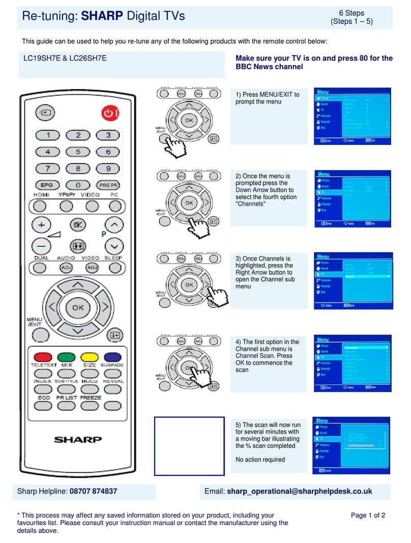 Sharp LC-19SH7E Quick start guide