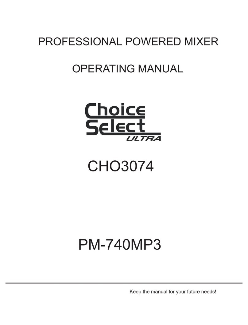 Choice Select ULTRA CHO3074 operating manual