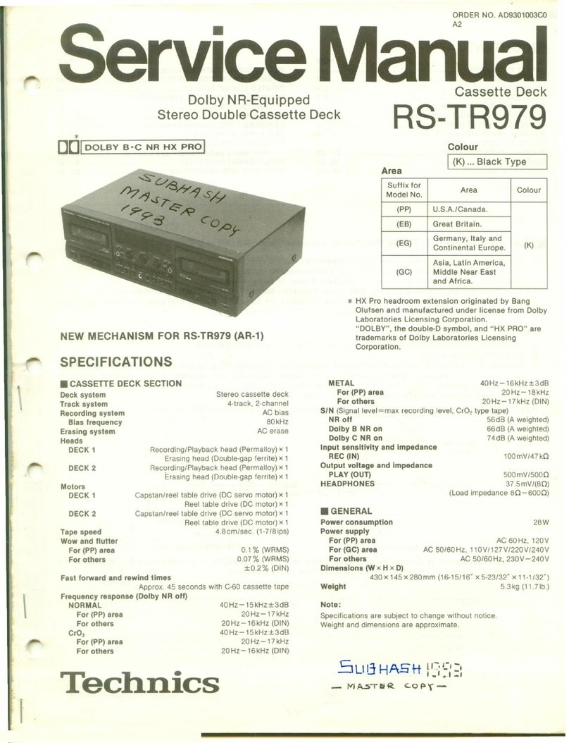 Technics RS-TR979 Service manual