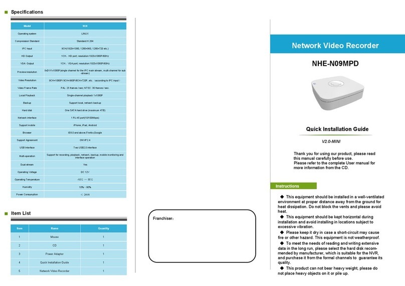 NHE Vision NHE-N09MPD Quick installation guide