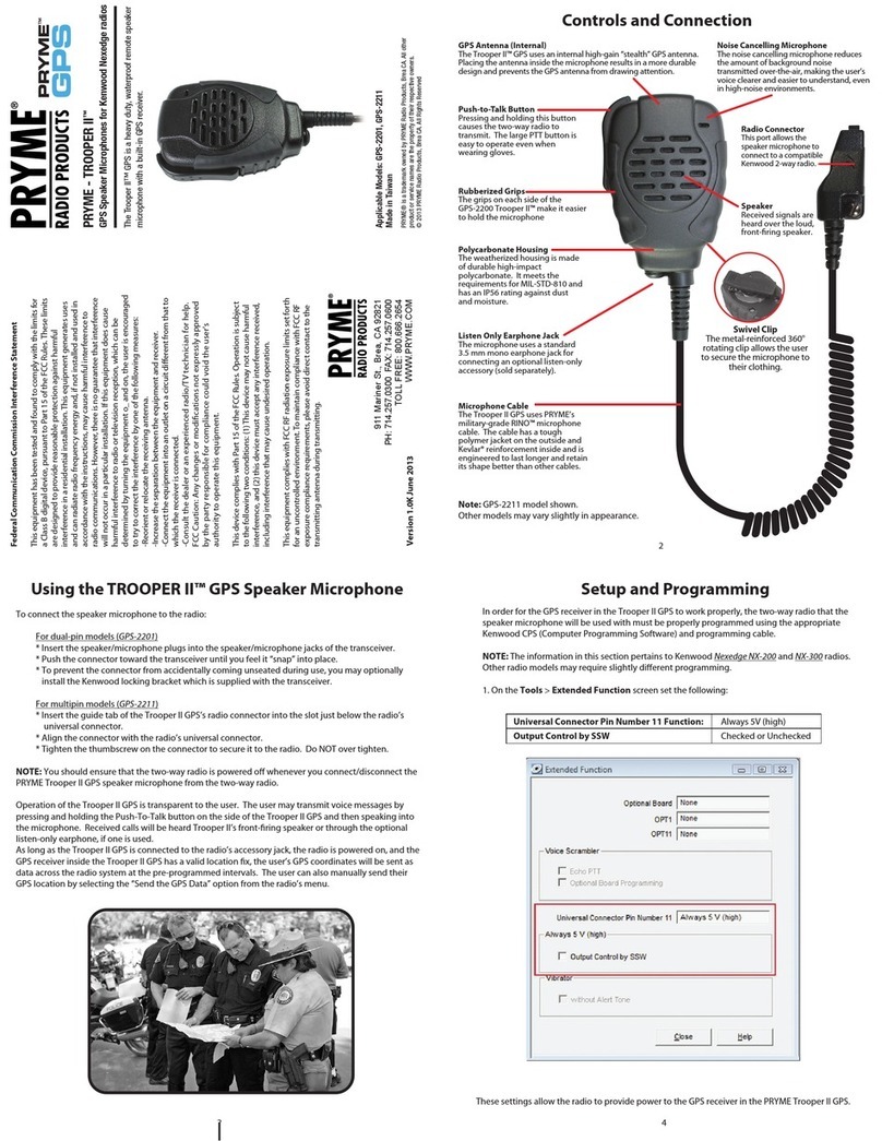 PRYME Radio Product TROOPER II GPS-2201 user guide