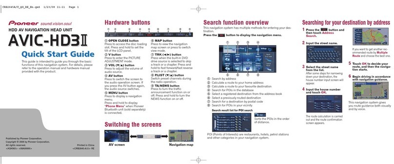 Pioneer AVIC-HD3 User manual