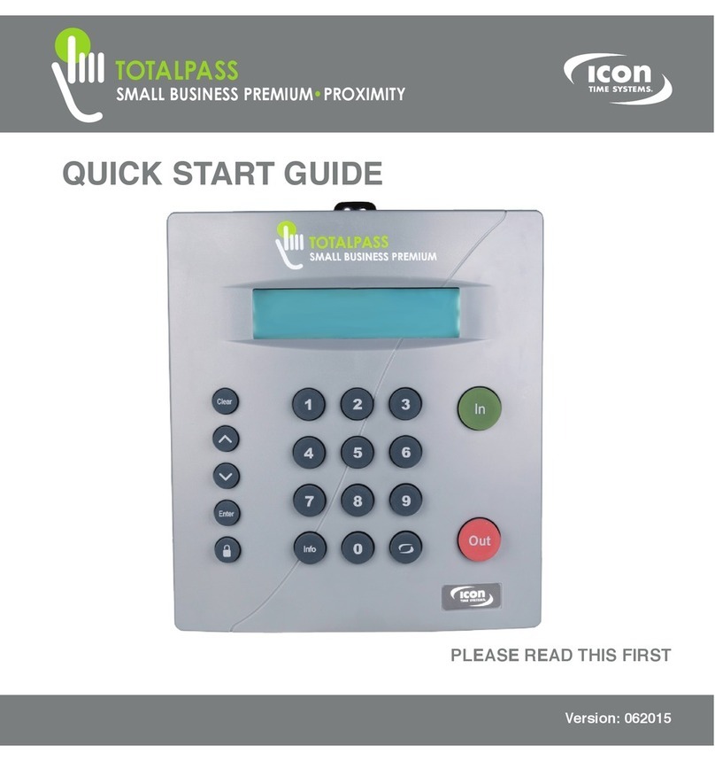 Icon Time Systems TotalPass Proximity quick start guide Icon Time Systems TotalPass Proximity quick start guide