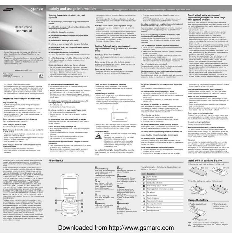 Samsung GT-E1252 User manual Samsung GT-E1252 User manual